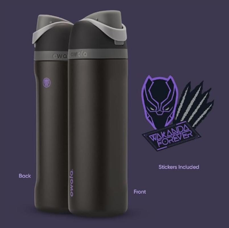 Owala Marvel FreeSip WaterBottle – 24oz Black Panther