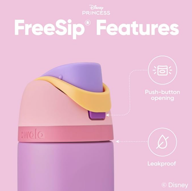 Owala Disney Princess FreeSipWater Bottle – 24oz Rapunzel