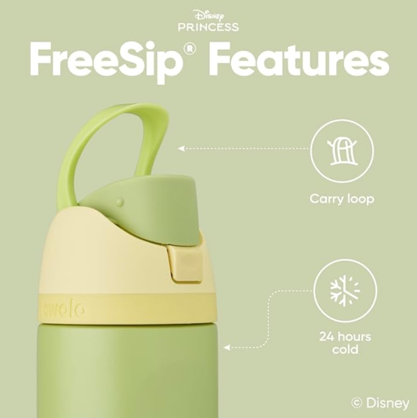 Owala Disney Princess FreeSipWater Bottle – 24oz Tiana