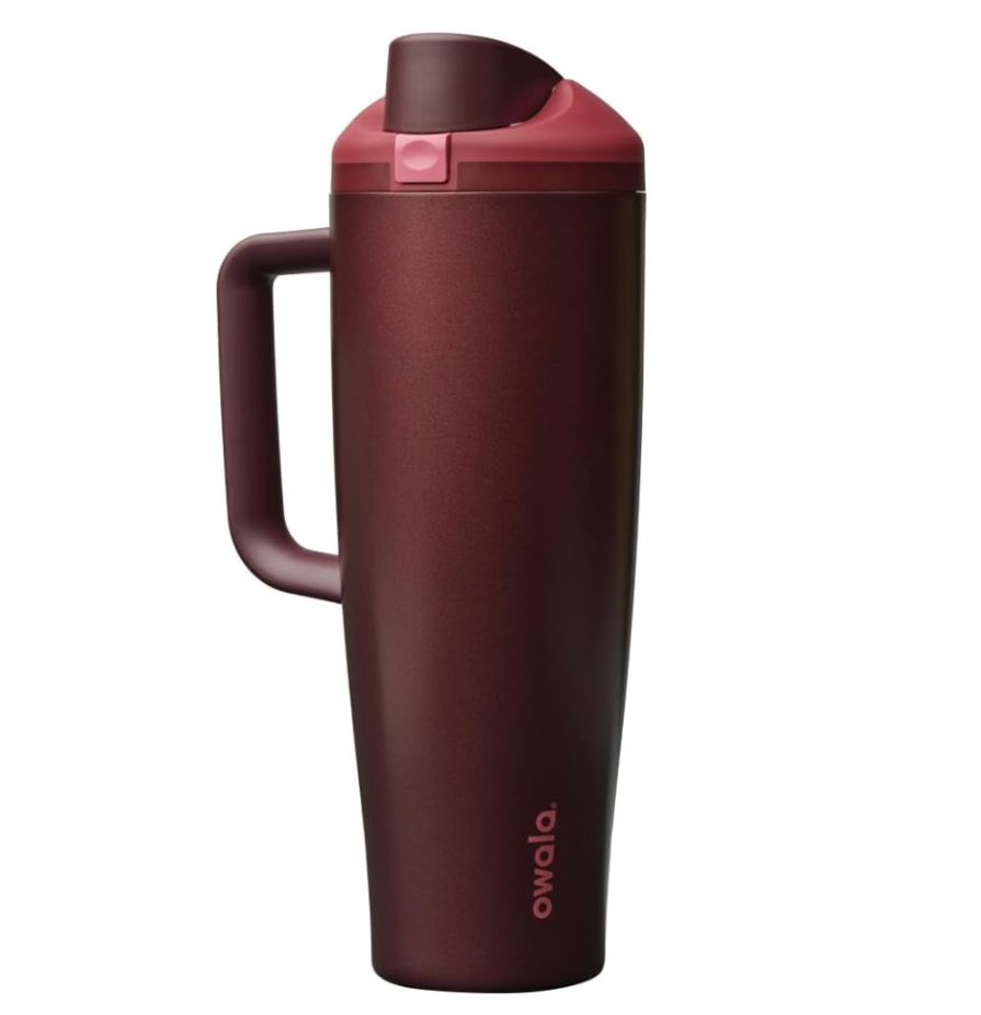 Owala Freesip Tumbler InsulatedStainless Steel Water BottleBlack Cherry 40 Oz