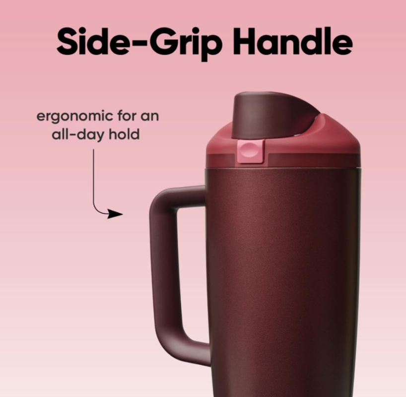 Owala Freesip Tumbler InsulatedStainless Steel Water BottleBlack Cherry 40 Oz