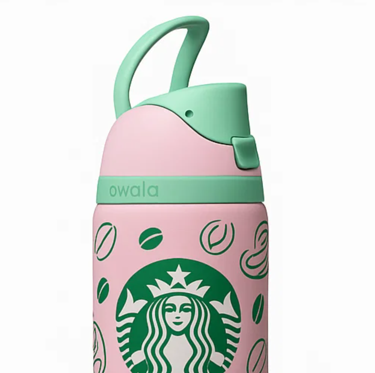 Owala × Starbucks Free SipStainless Steel Insulated StrawBottle 32oz – Blush Mint